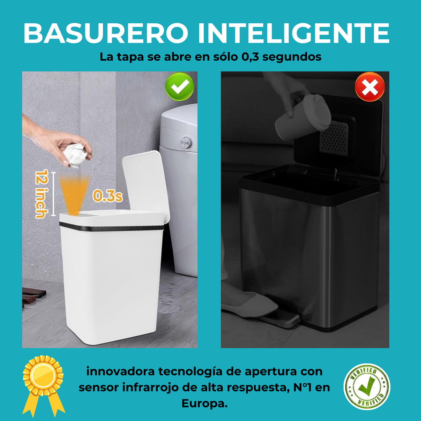 SMART TRASH PRO™ I Elimina tu basura rápido, fácil y sin microbios